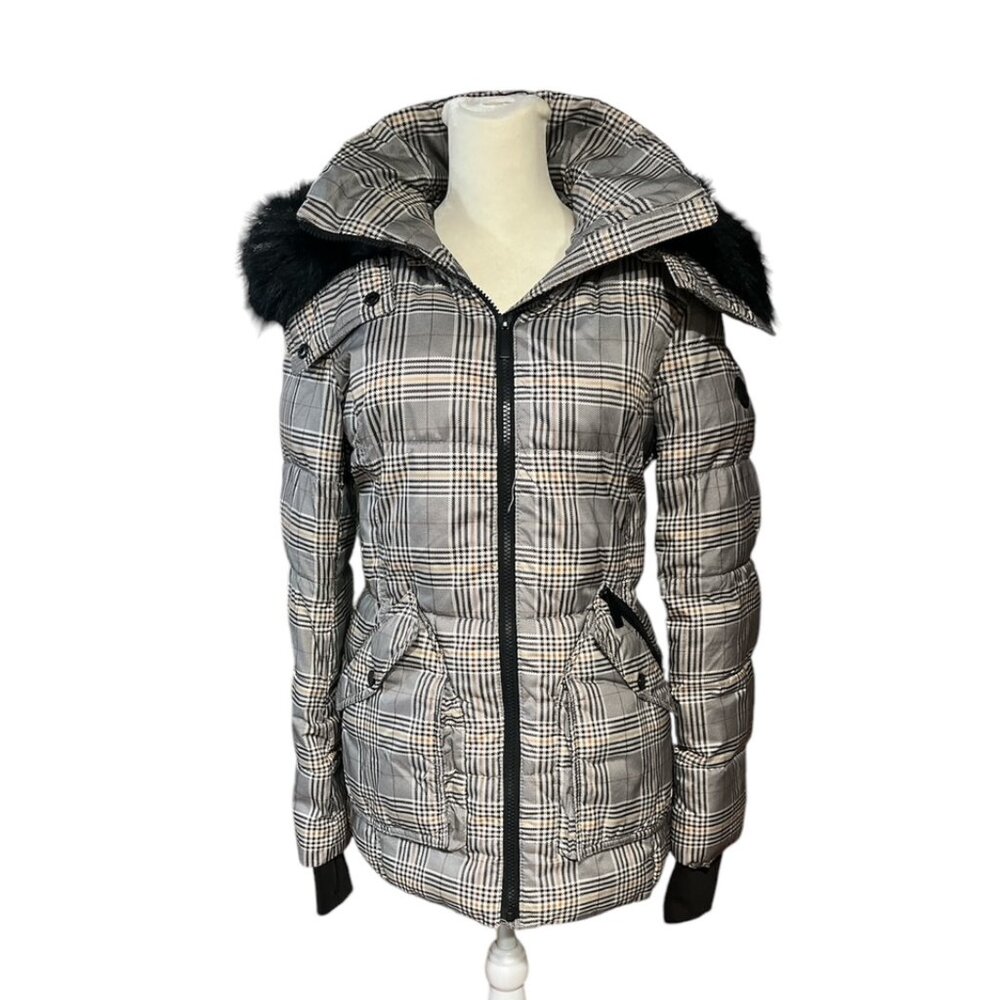 FRENCH CONNECTION Checkered Puffer Jacket, size XS, EUC
